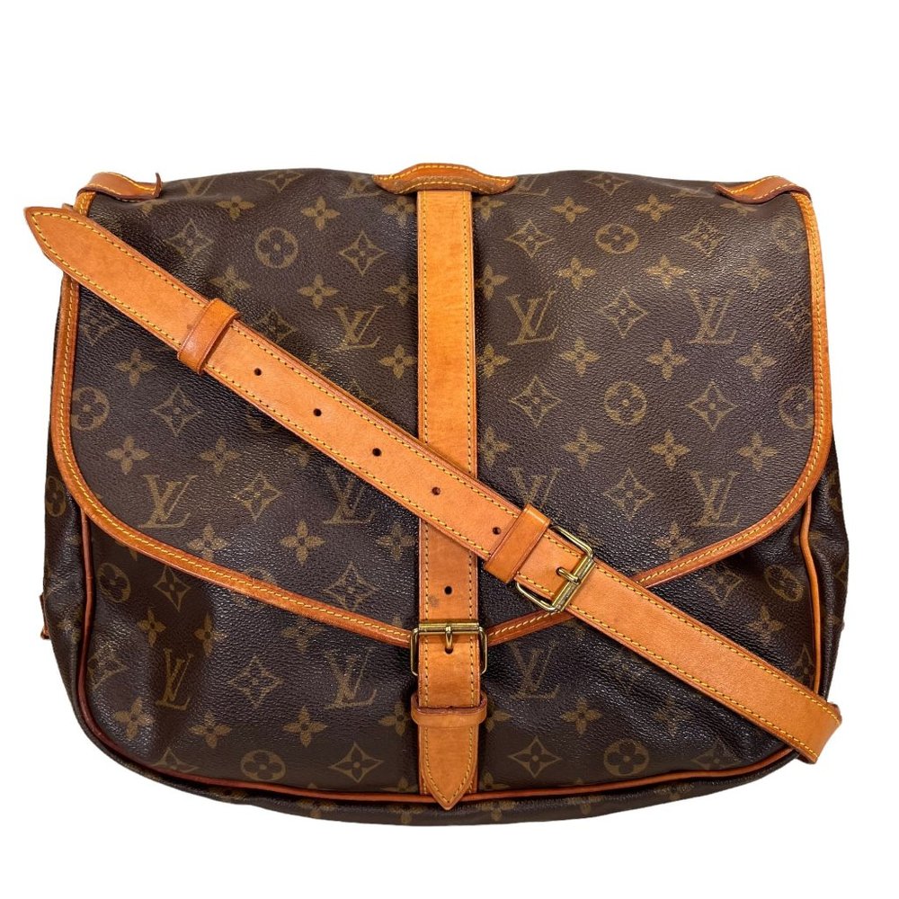 Authentic Louis Vuitton Crossbody Bag Saumur 35 Monogram Used LV Handbag Vintage